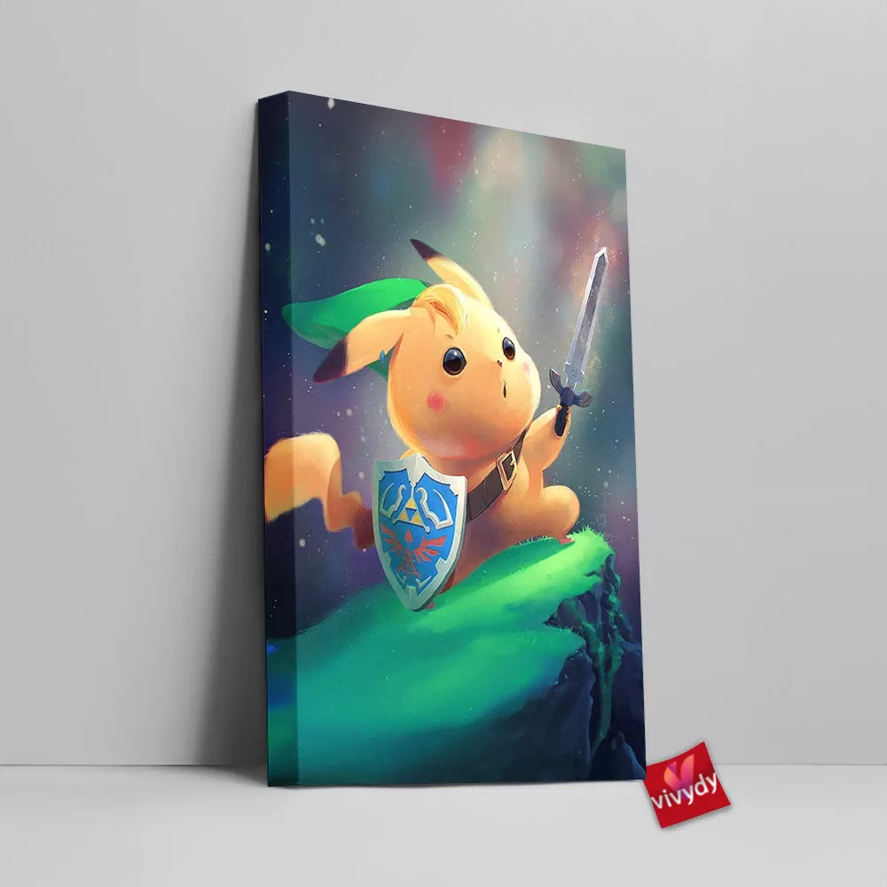 Link Pikachu Canvas Wall Art