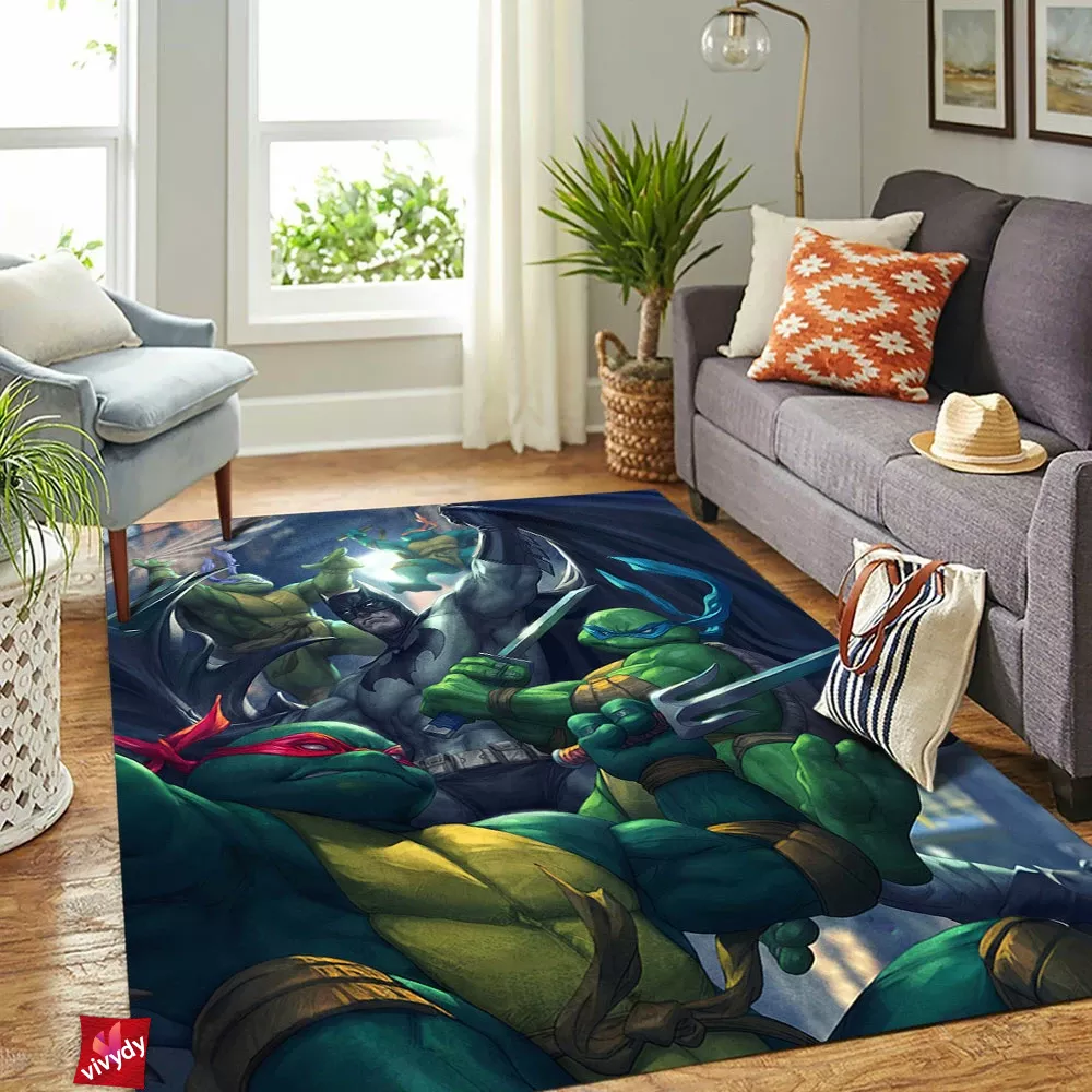 Batman And Tmnt Rectangle Rug