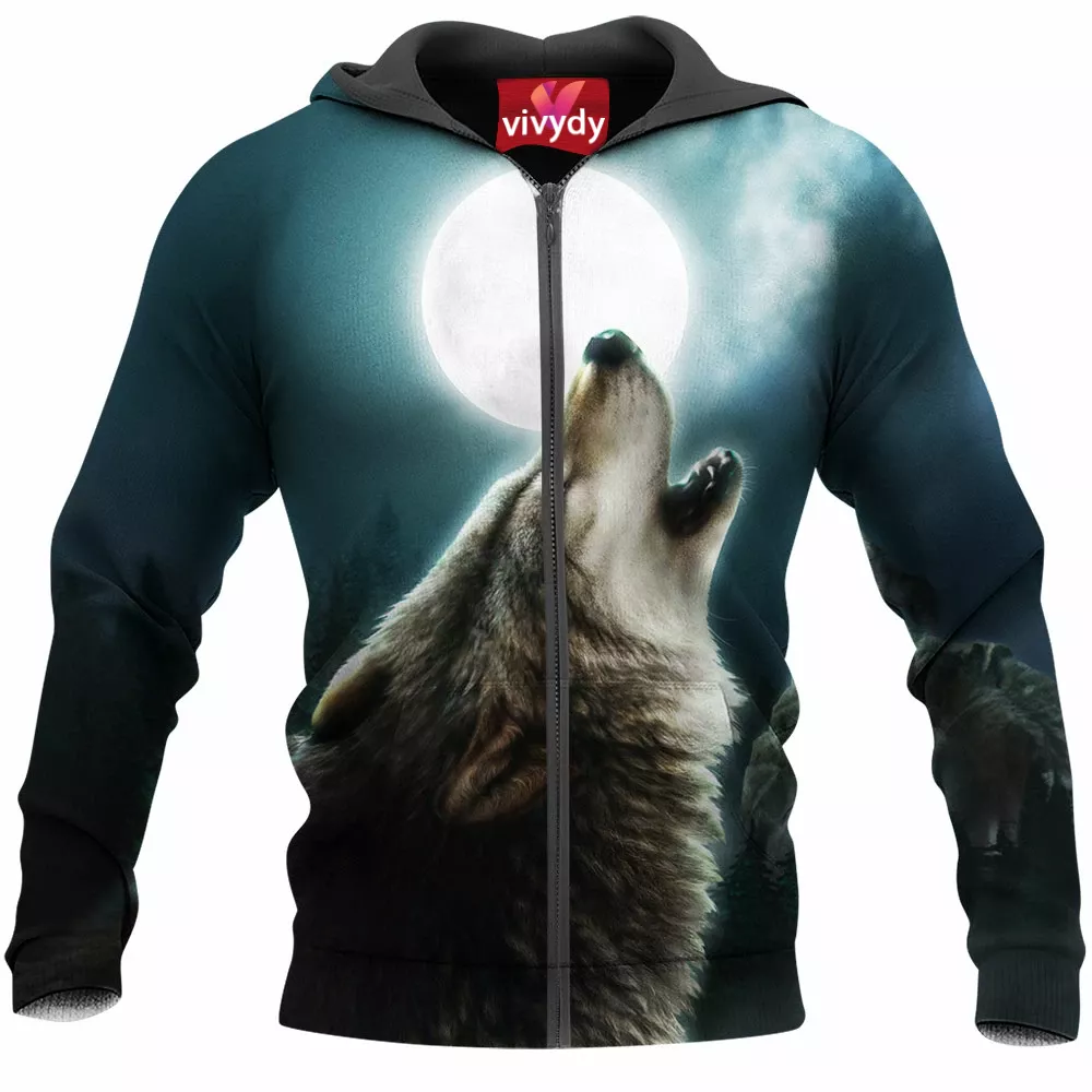 Lunar Wolf Zip Hoodie