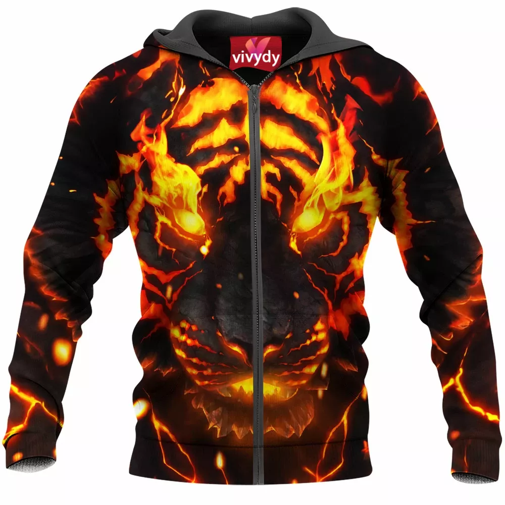 Soul Of Fire Tiger Zip Hoodie