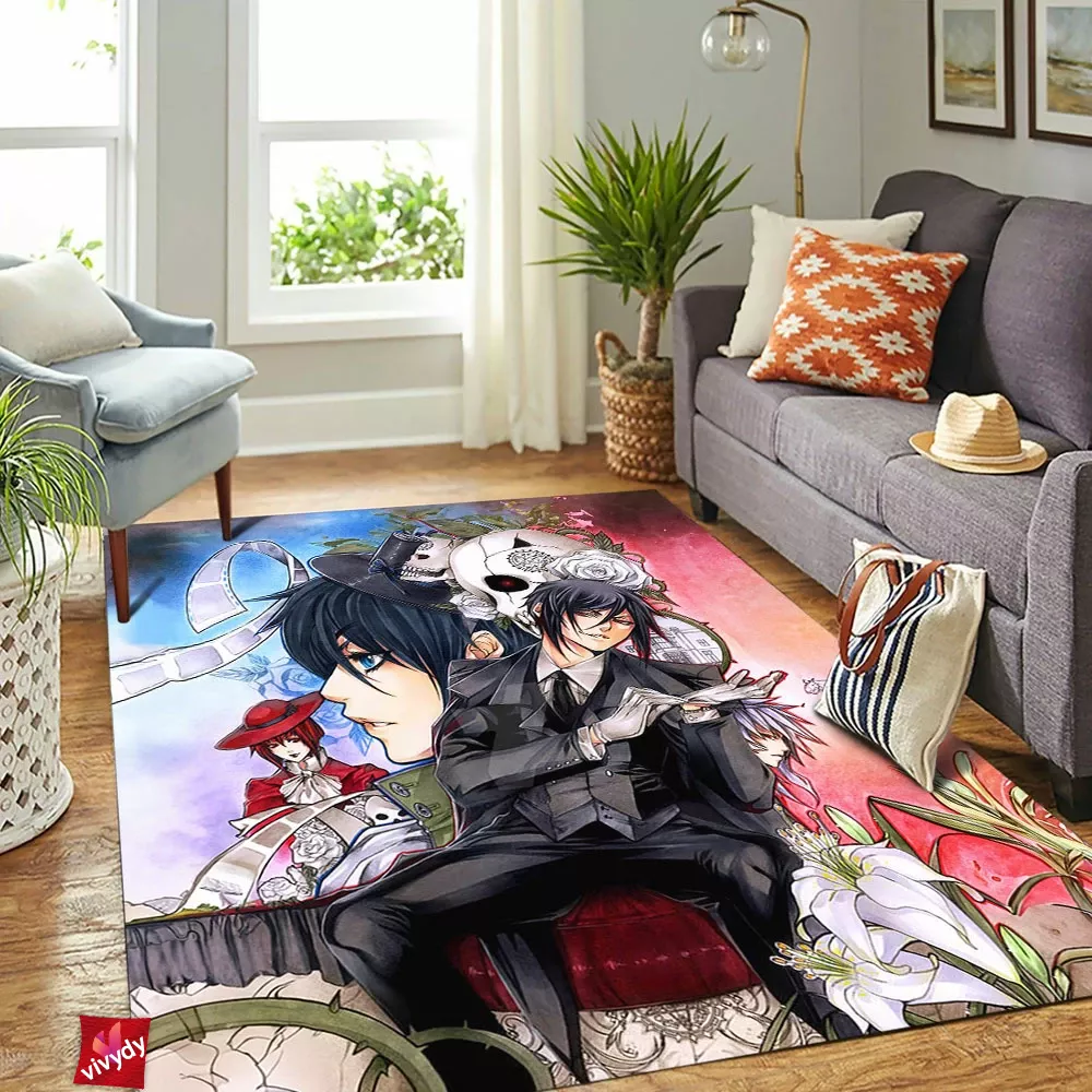 Black Butler Rectangle Rug