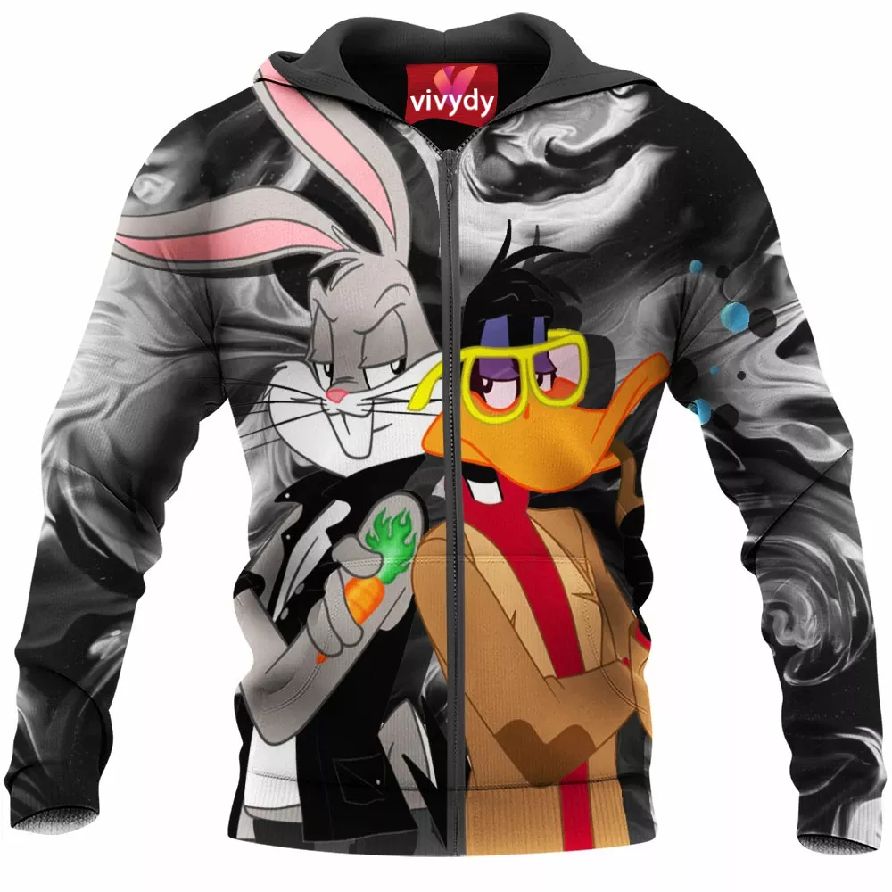 Bugs Bunny And Daffy Duck Zip Hoodie