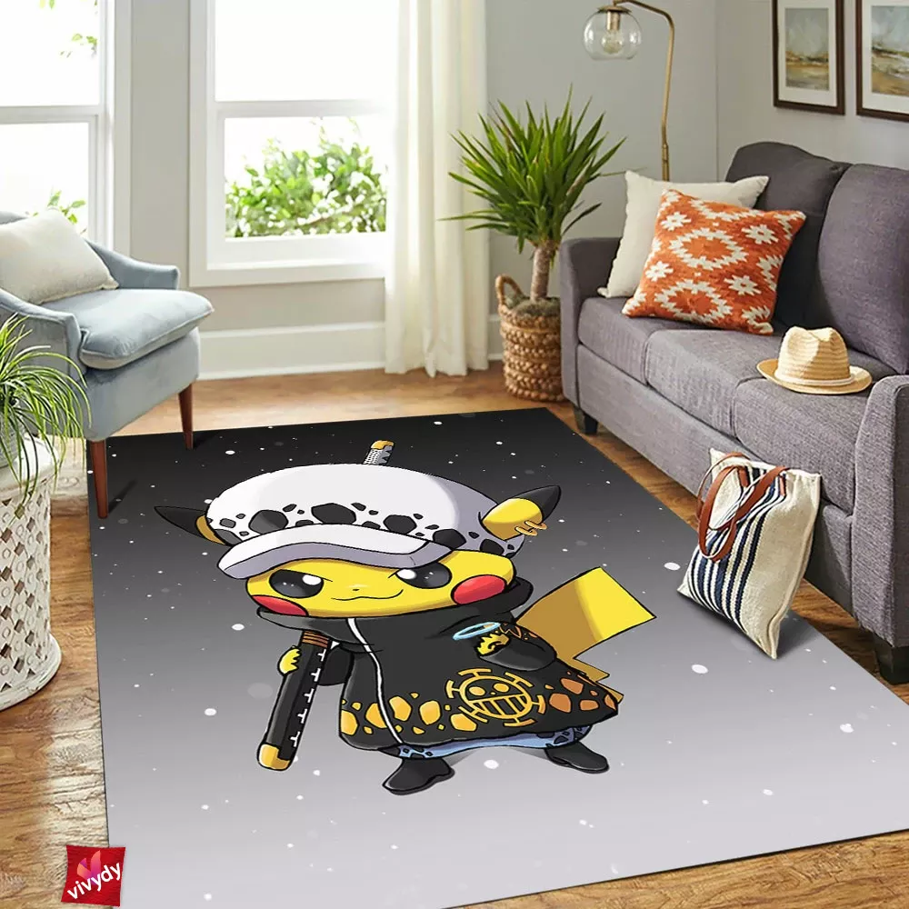 Pikachu Trafalgar D. Water Law Rectangle Rug