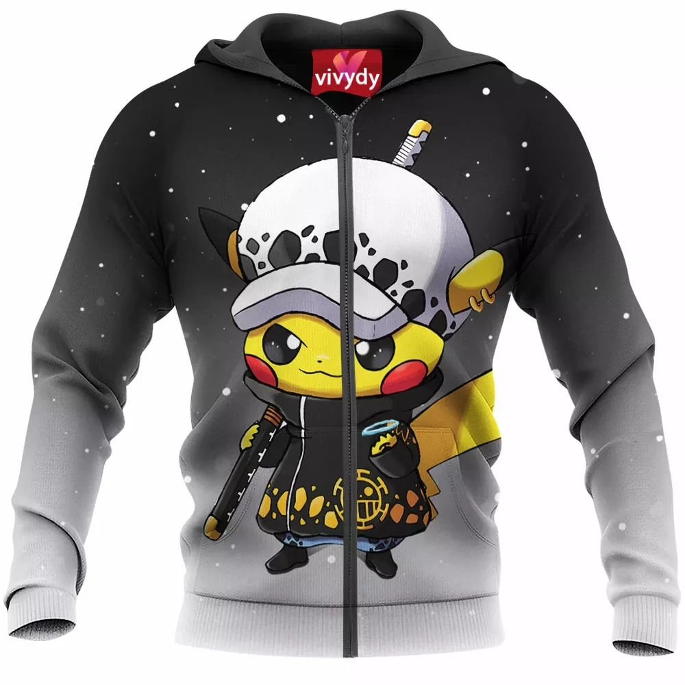 Pikachu Trafalgar D. Water Law Zip Hoodie