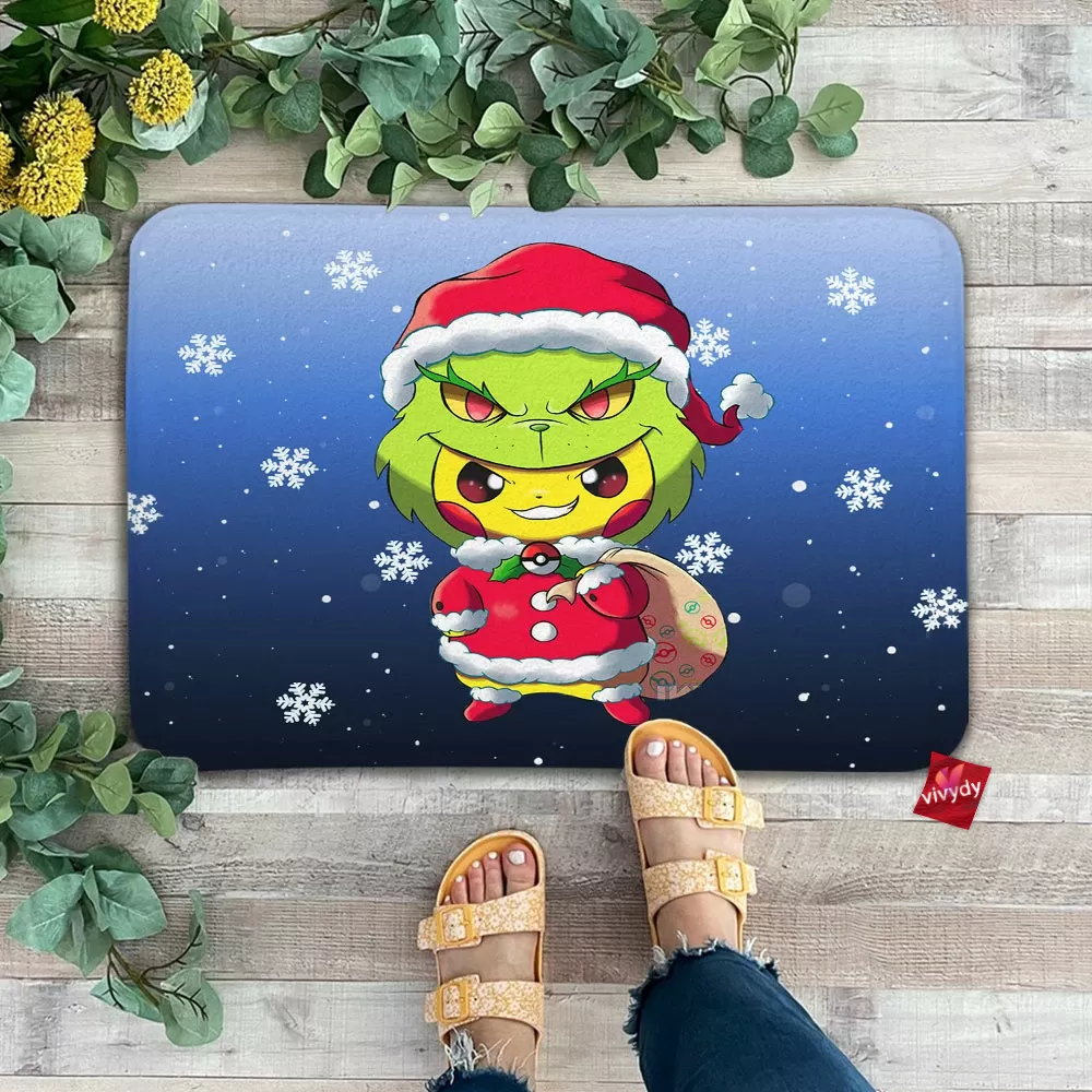 Pikachu Grinch Doormat