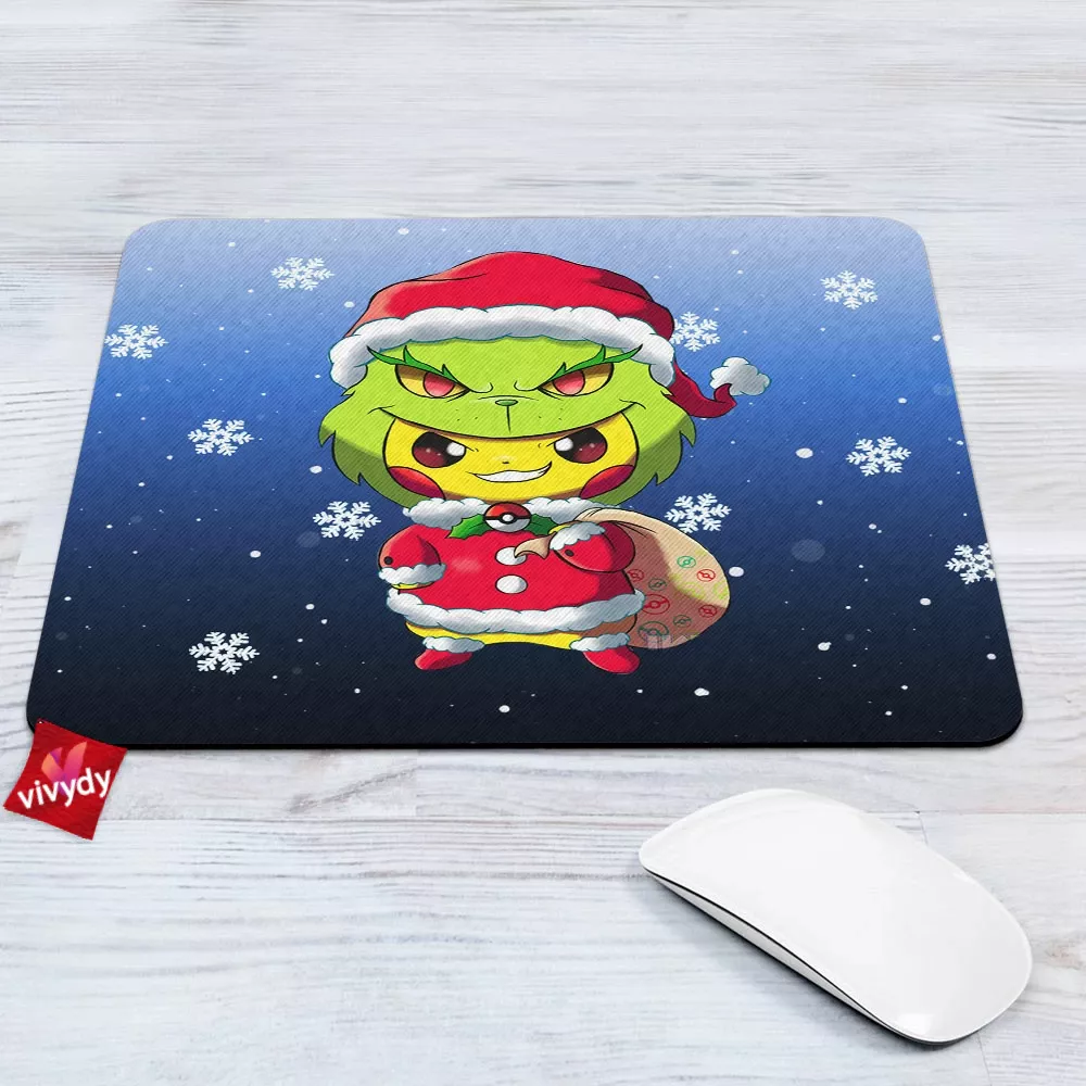 Pikachu Grinch Mouse Pad