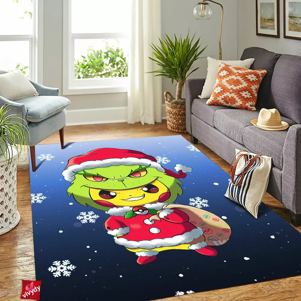 Pikachu Grinch Rectangle Rug