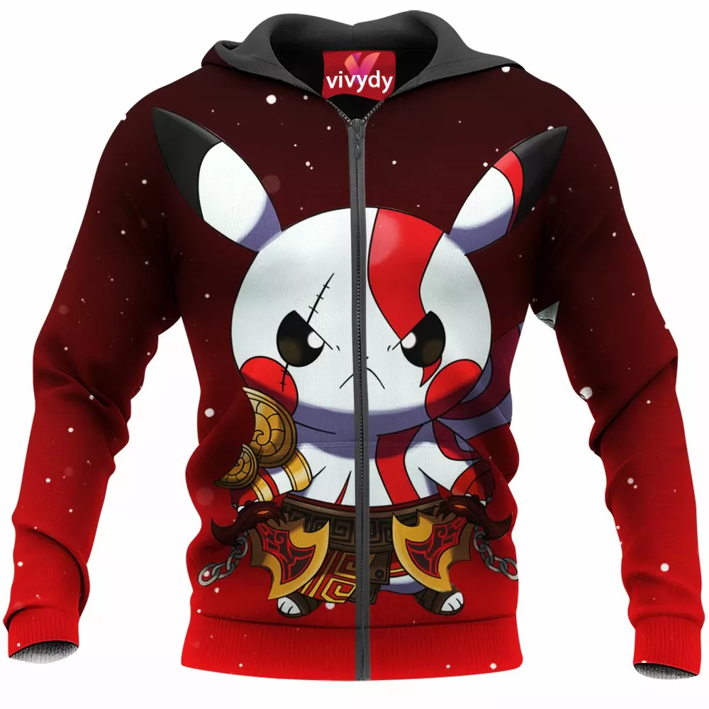 Pikachu Kratos Zip Hoodie