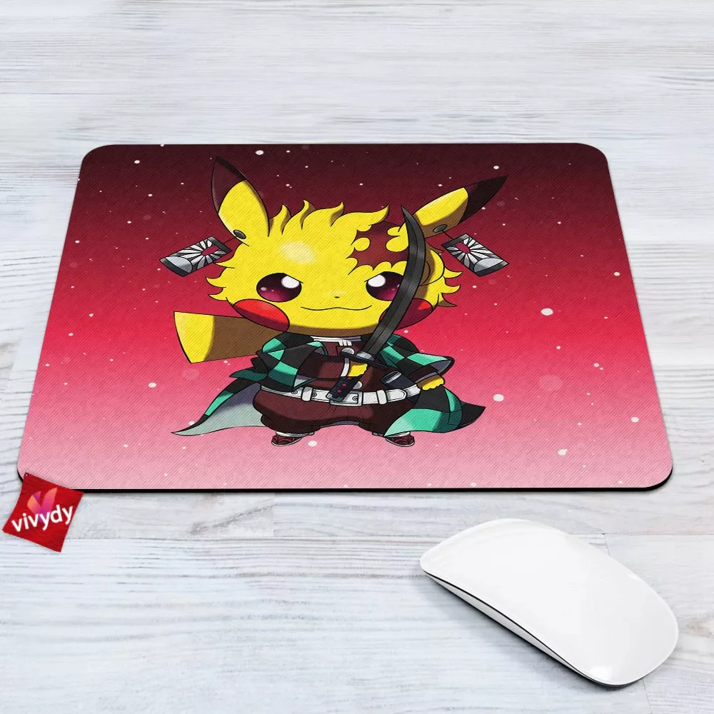 Pikachu Tanjirou Mouse Pad