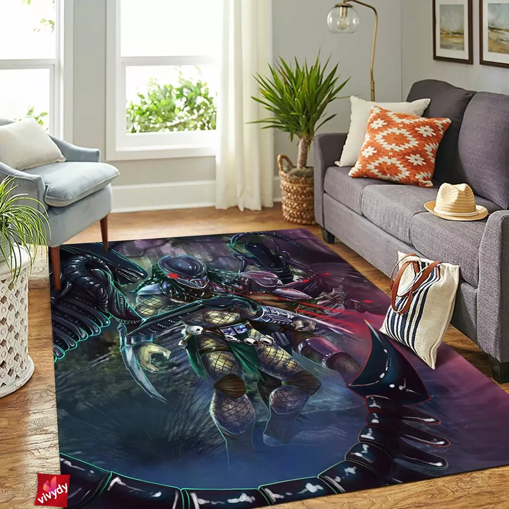 Predators Vs Aliens Rectangle Rug