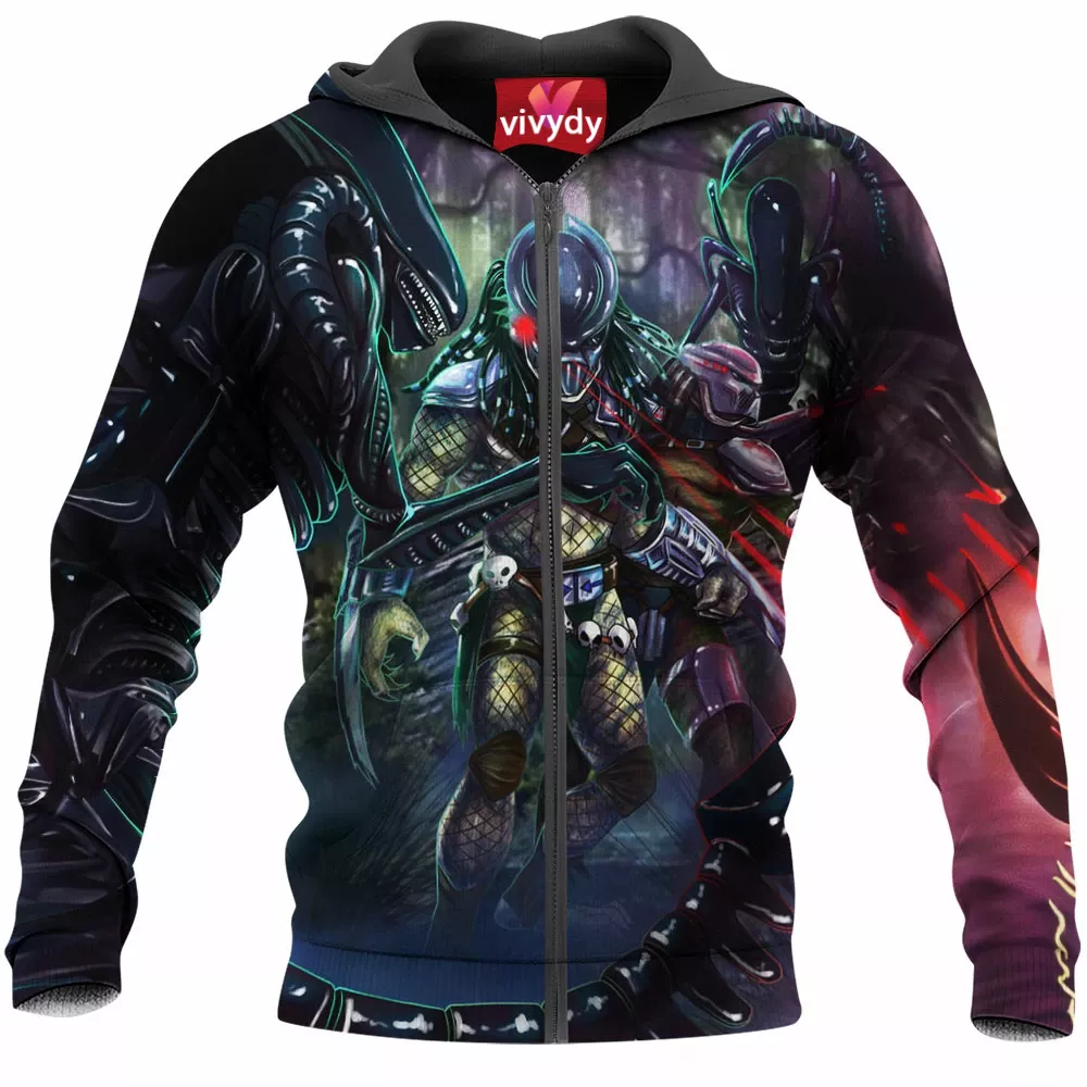 Predators Vs Aliens Zip Hoodie