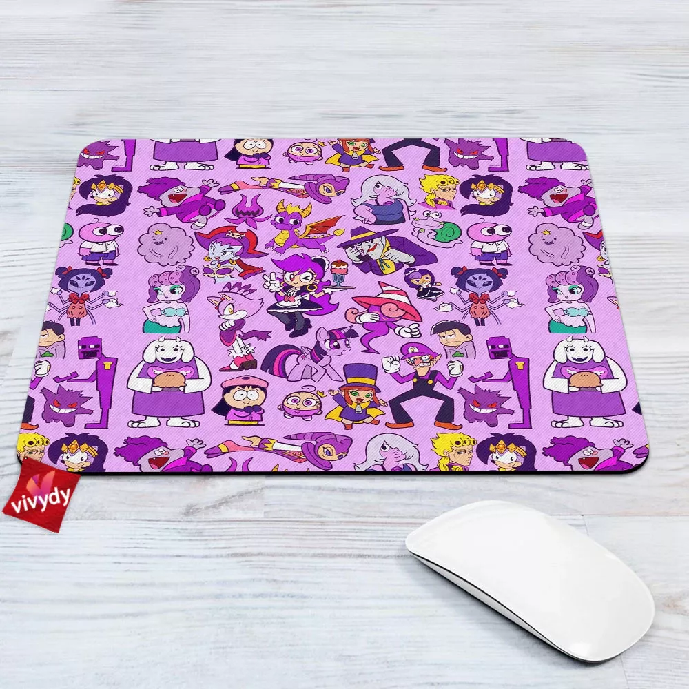 Purple Characters Mouse Pad