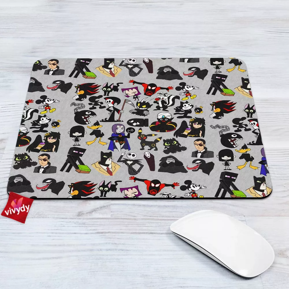 Black Characters Mouse Pad