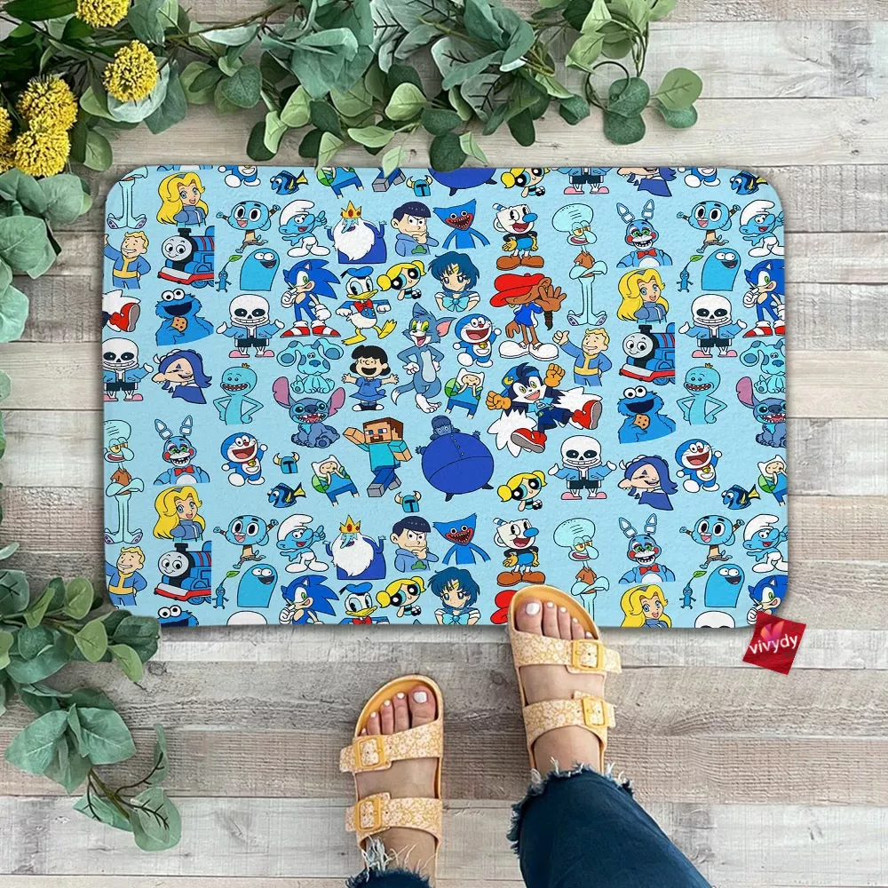 Blue Characters Doormat