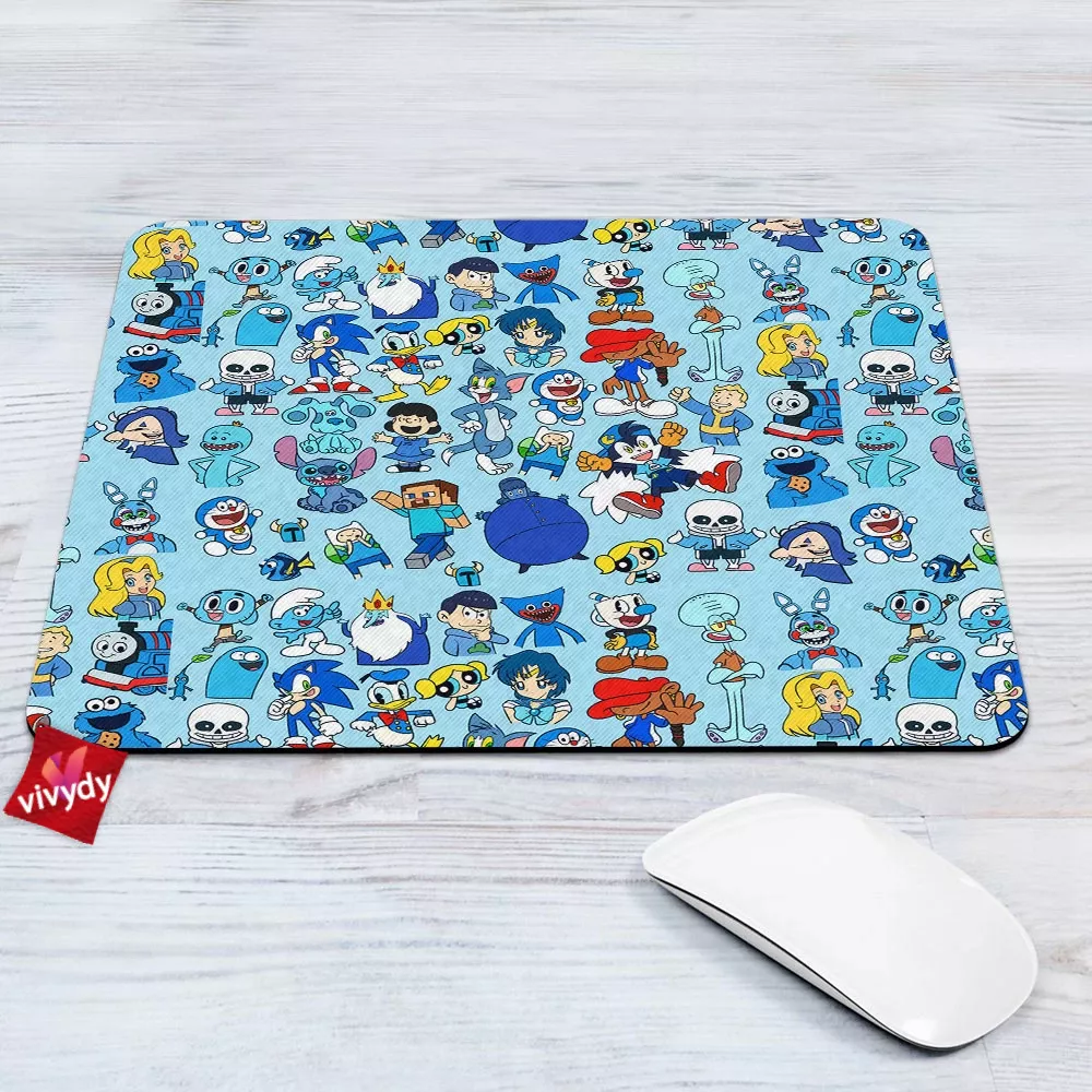 Blue Characters Mouse Pad