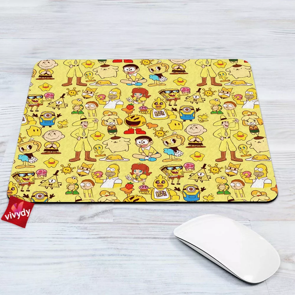 Yellow Characters Mouse Pad