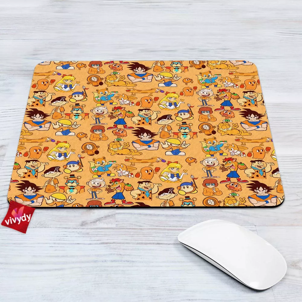 Orange Characters Mouse Pad