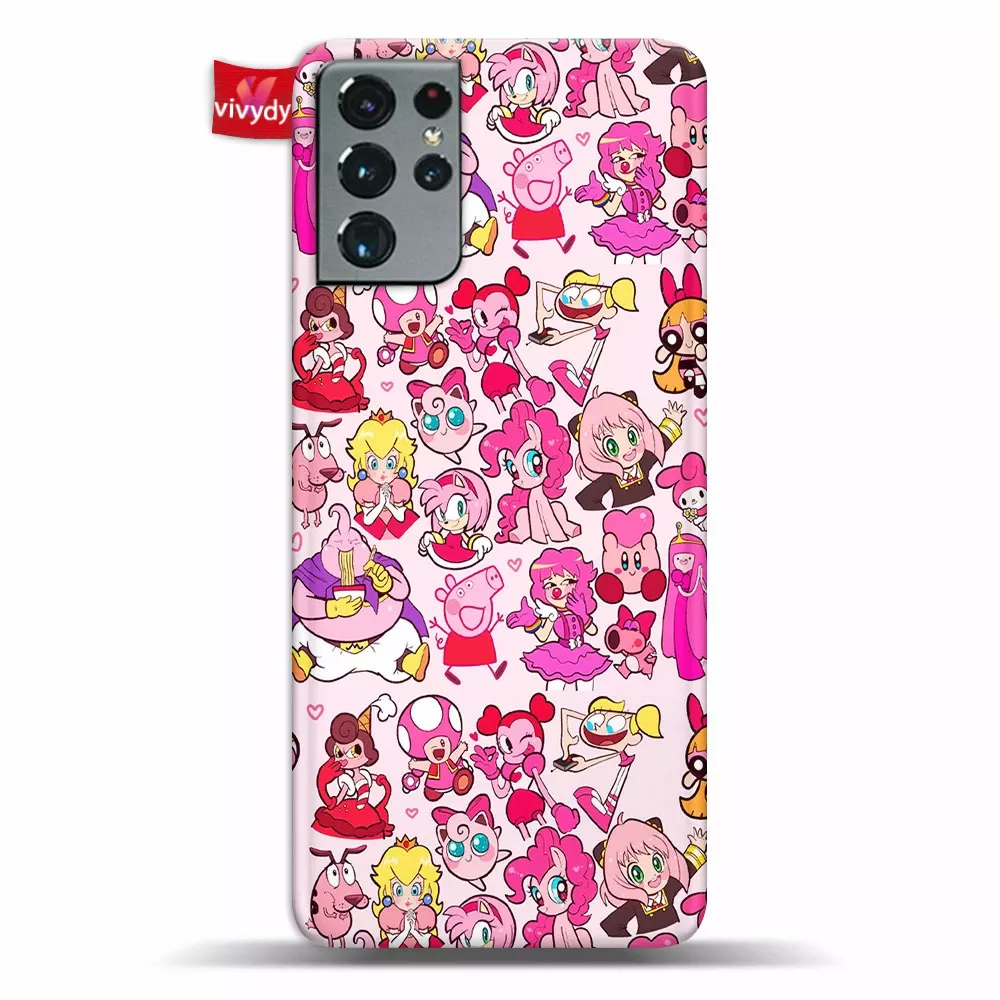 Pink Characters Phone Case Samsung