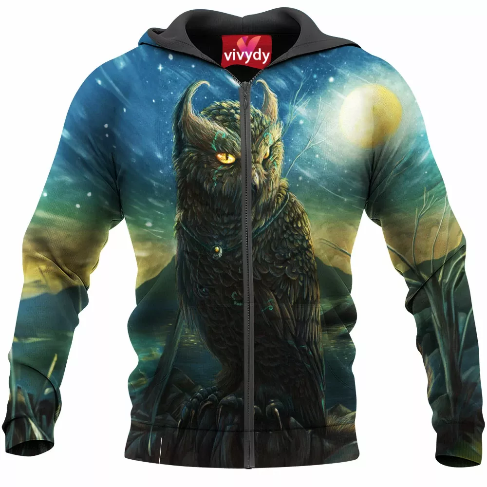 Cat Owl Zip Hoodie