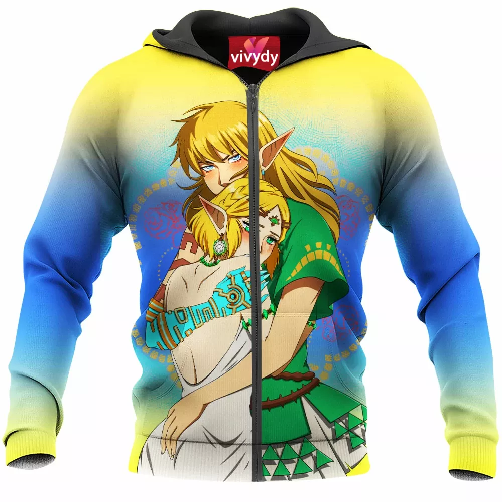 Link Zelda Legend Of Zelda Tears Of The Kingdom Zip Hoodie