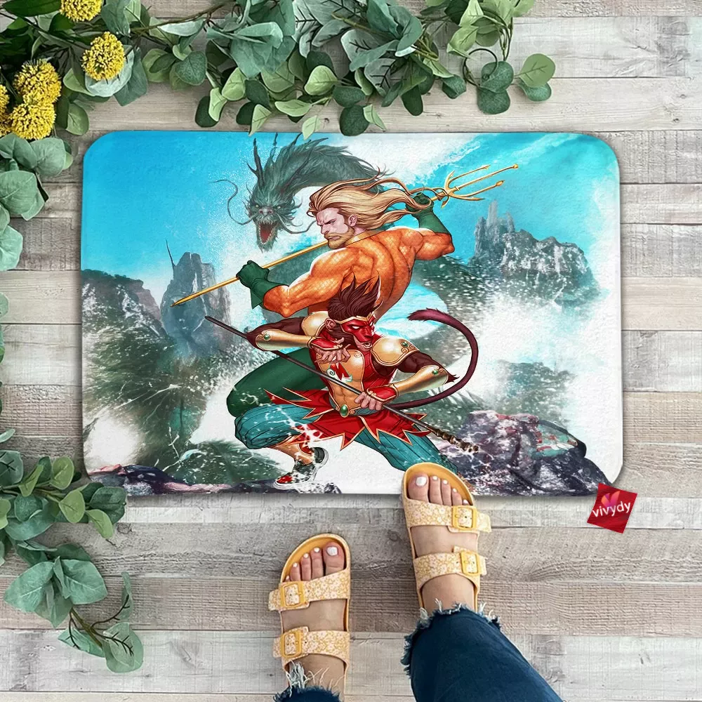 Monkey King And Aquaman Doormat