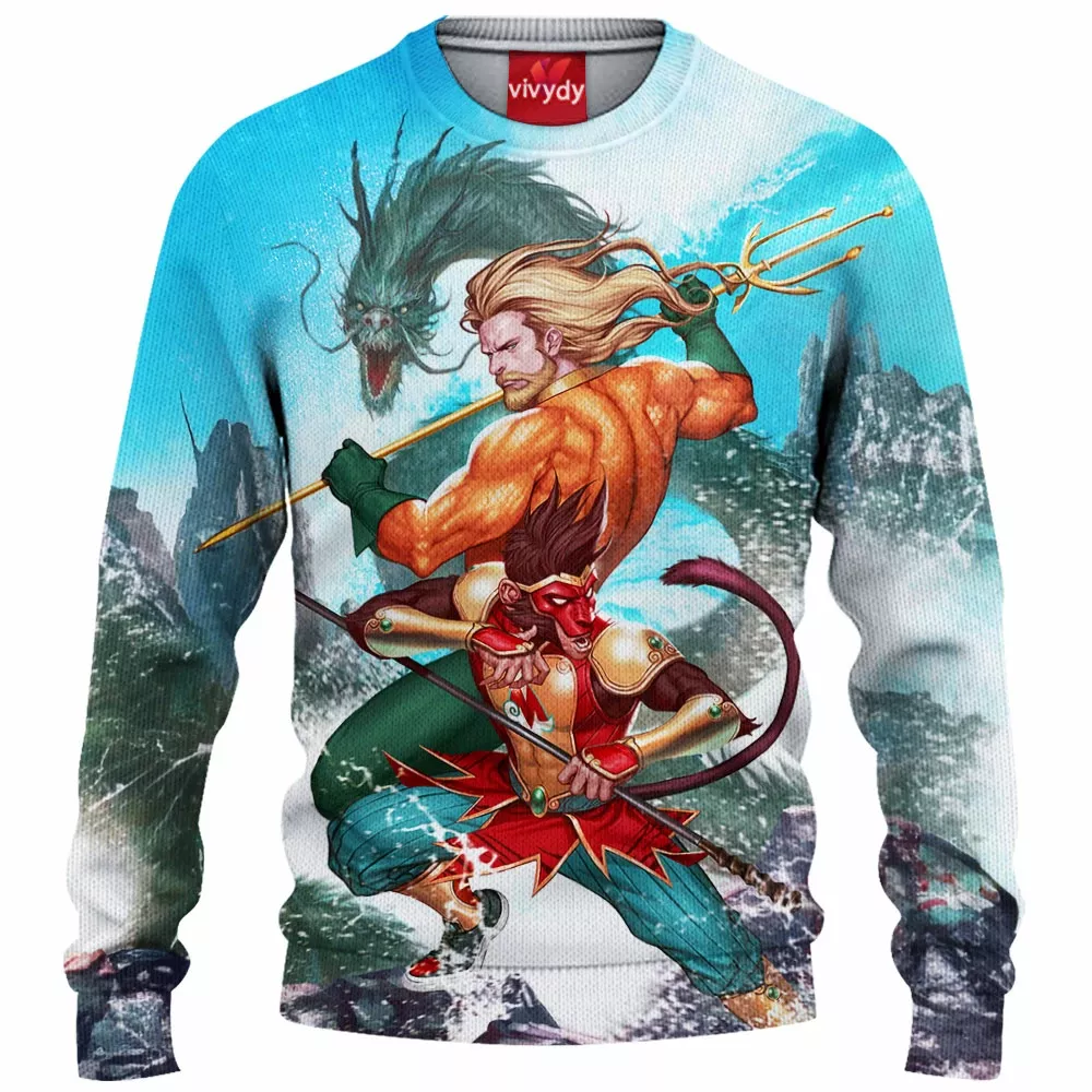 Monkey King And Aquaman Knitted Sweater