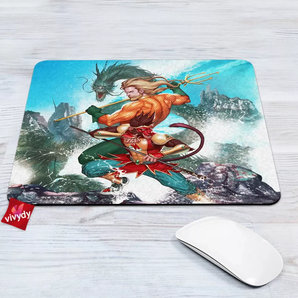 Monkey King And Aquaman Mouse Pad