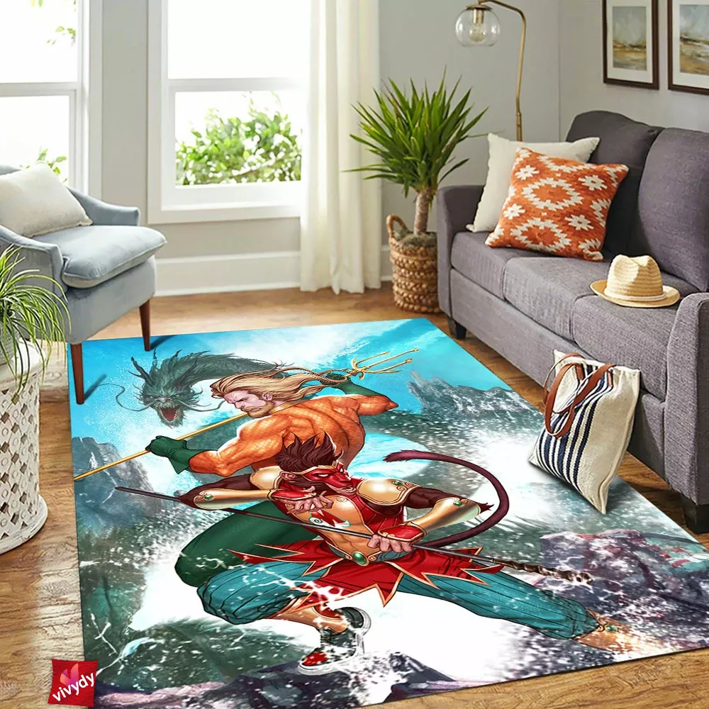 Monkey King And Aquaman Rectangle Rug