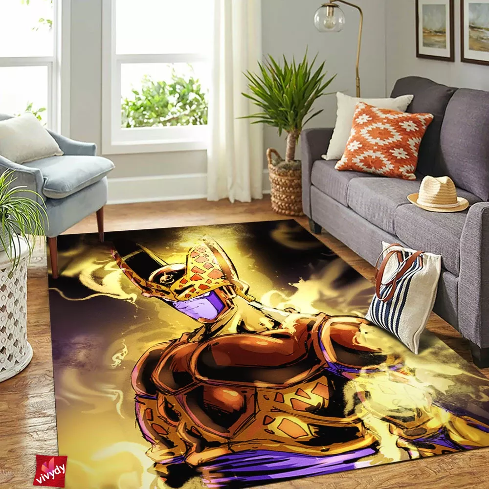 Golden Cell Rectangle Rug