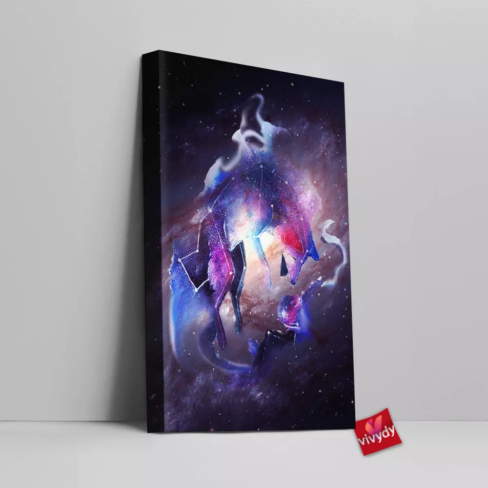 Galaxy Fox Canvas Wall Art