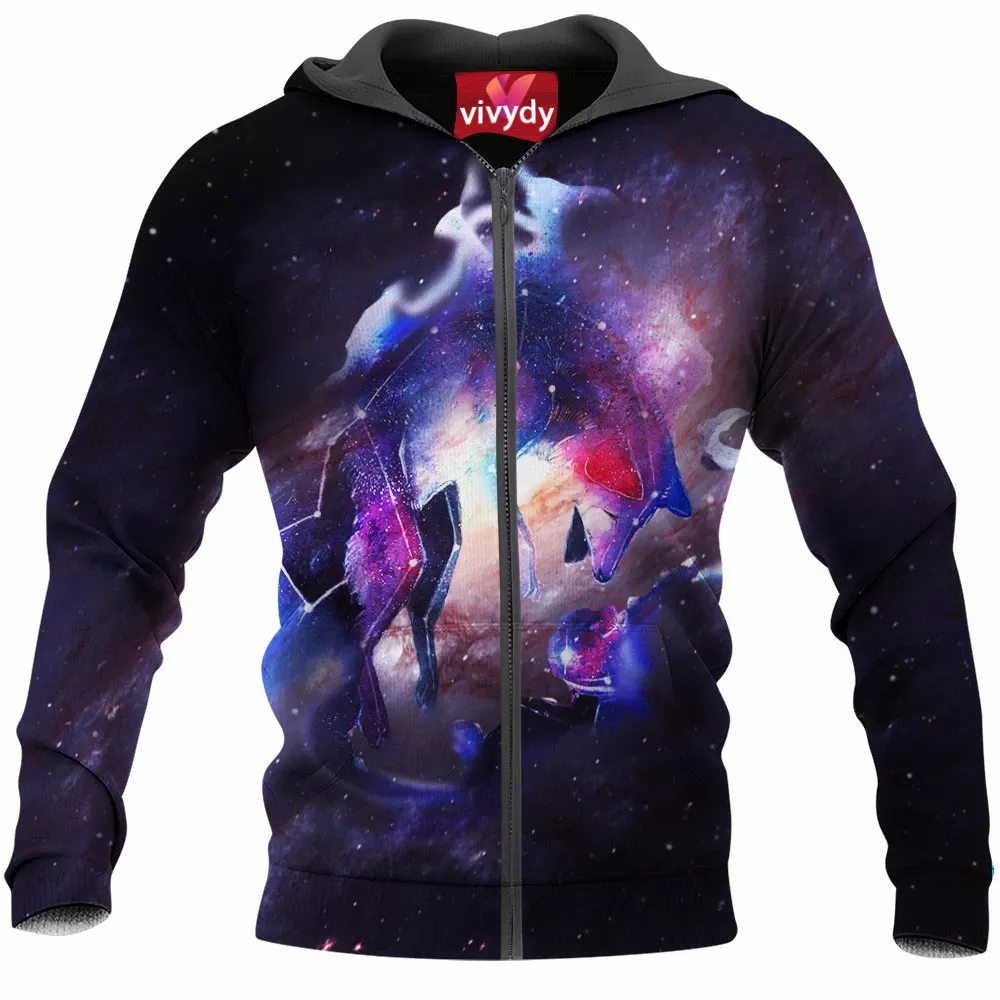 Galaxy Fox Zip Hoodie