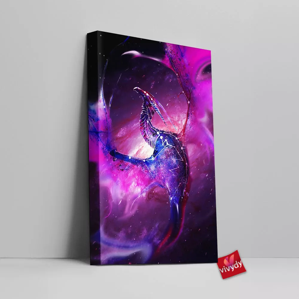 Galaxy Dragon Canvas Wall Art