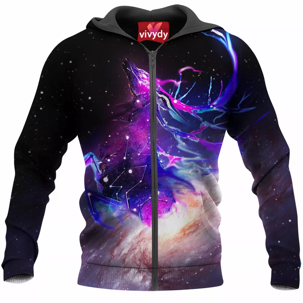 Galaxy Deer Zip Hoodie