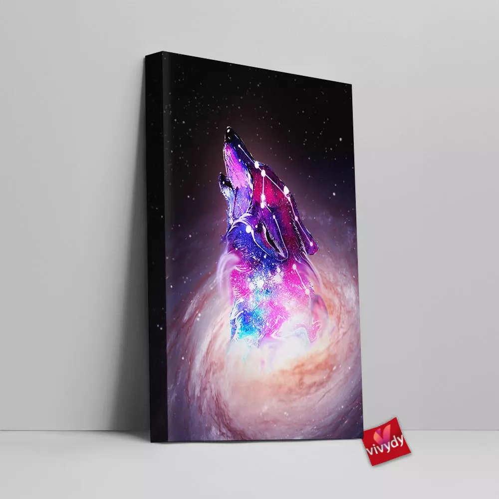 Galaxy Wolf Canvas Wall Art