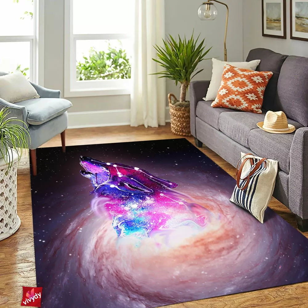 Galaxy Wolf Rectangle Rug