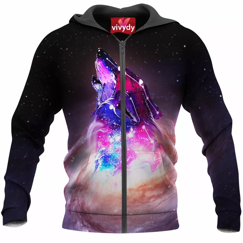 Galaxy Wolf Zip Hoodie