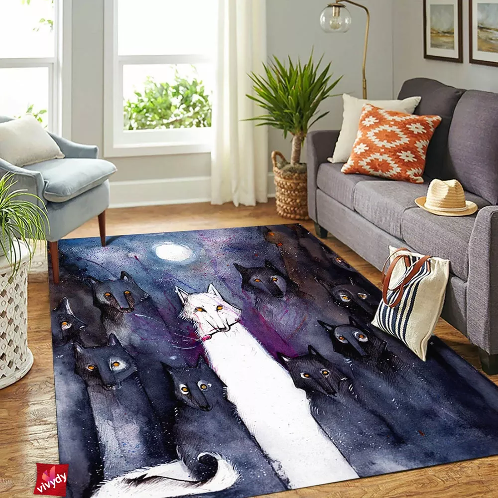 Alpha Wolf Rectangle Rug