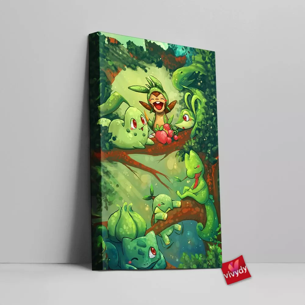 Green Pokemon Canvas Wall Art