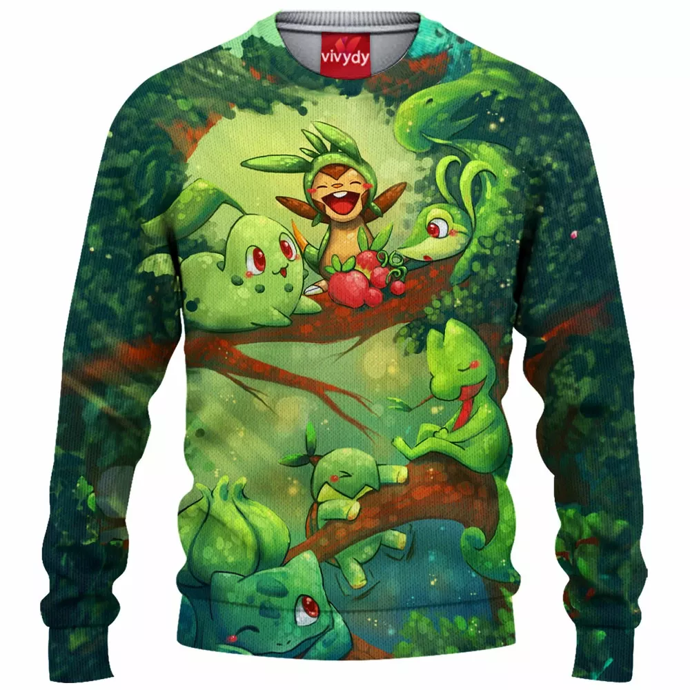 Green Pokemon Knitted Sweater