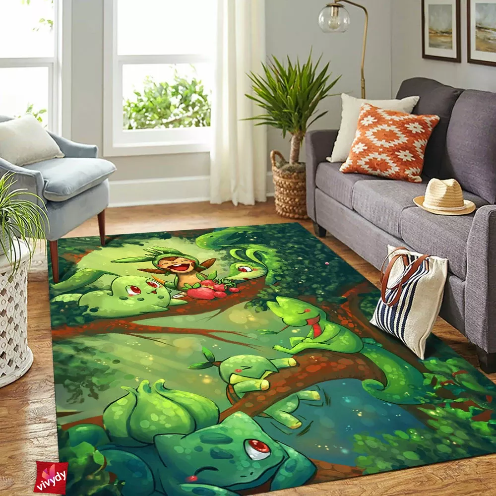 Green Pokemon Rectangle Rug