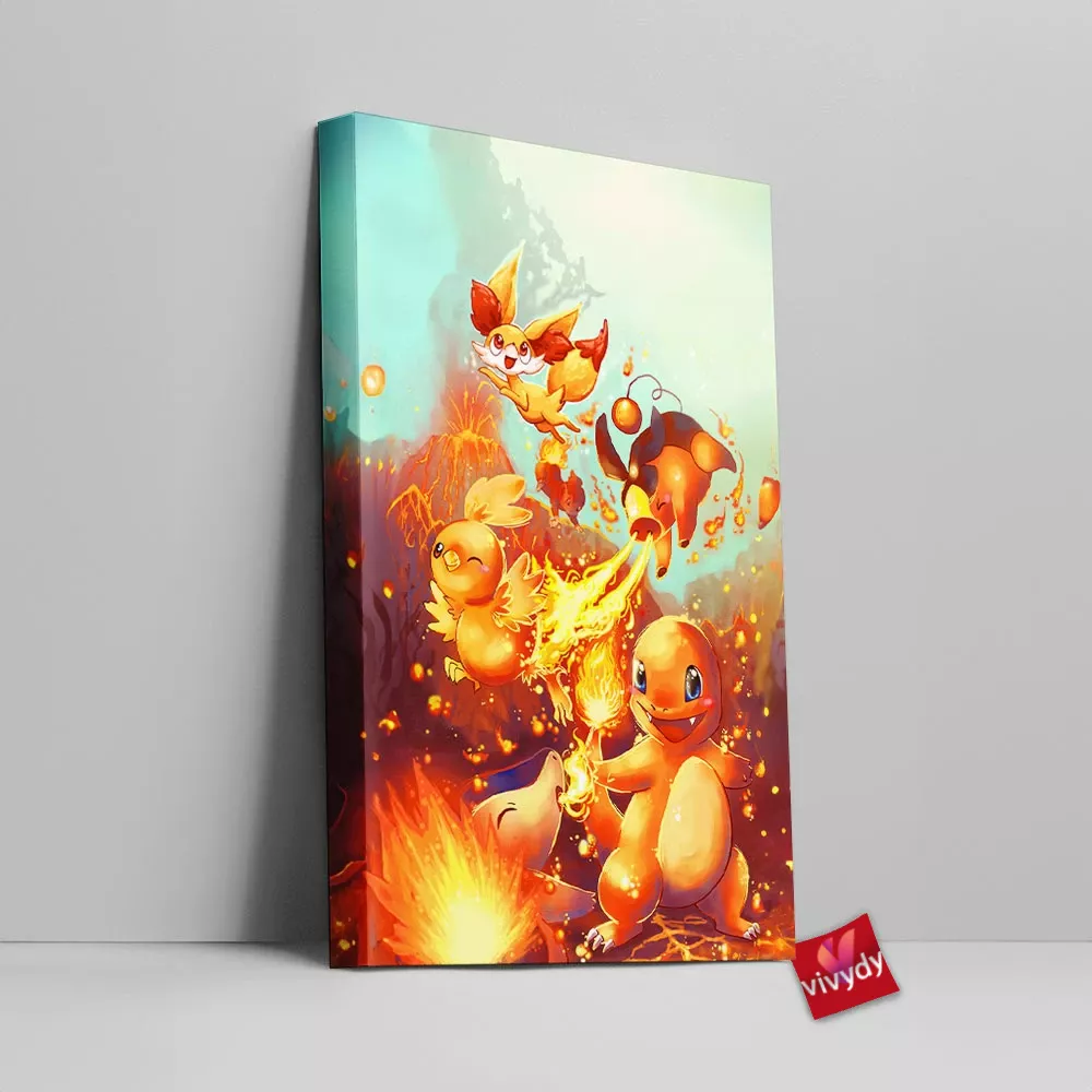 Fire Pokemon Canvas Wall Art