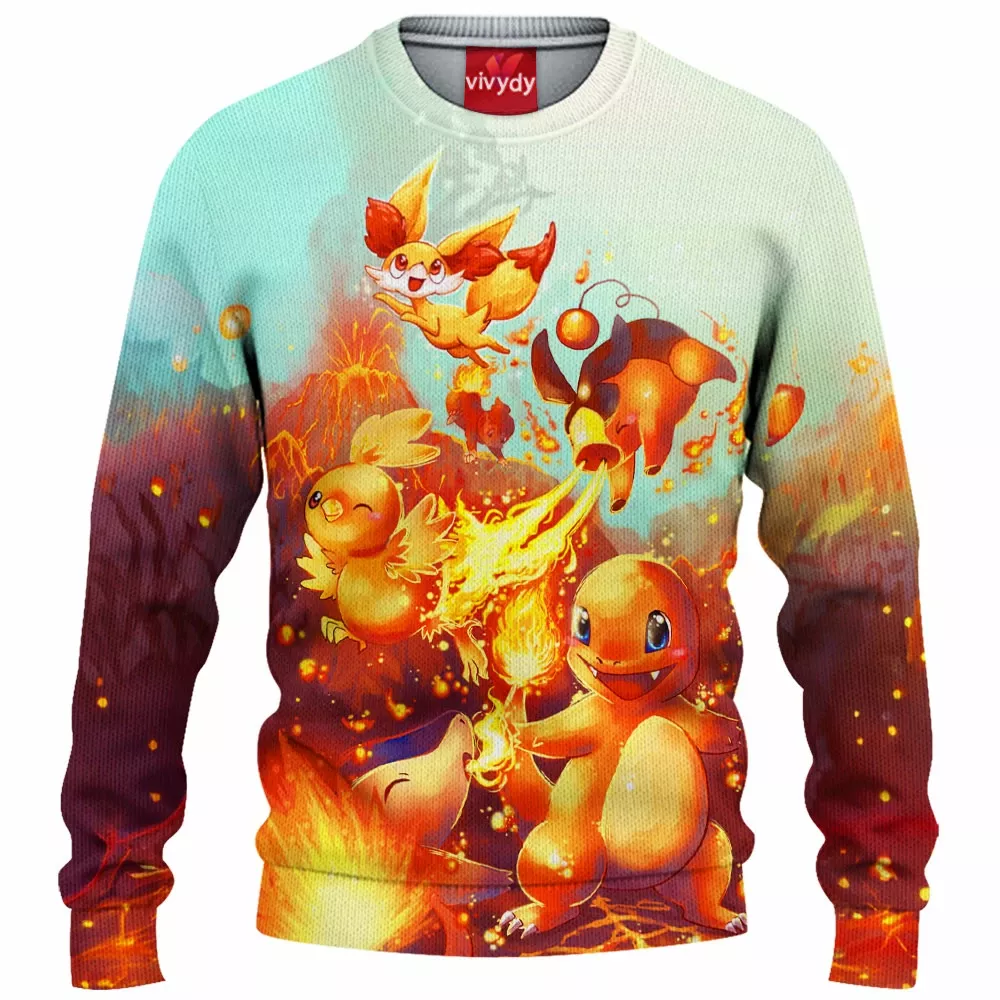 Fire Pokemon Knitted Sweater