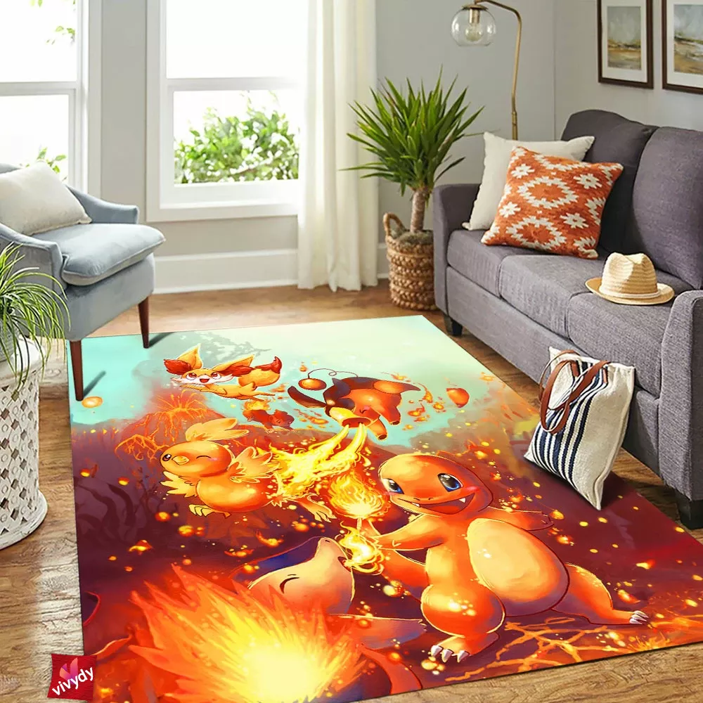 Fire Pokemon Rectangle Rug