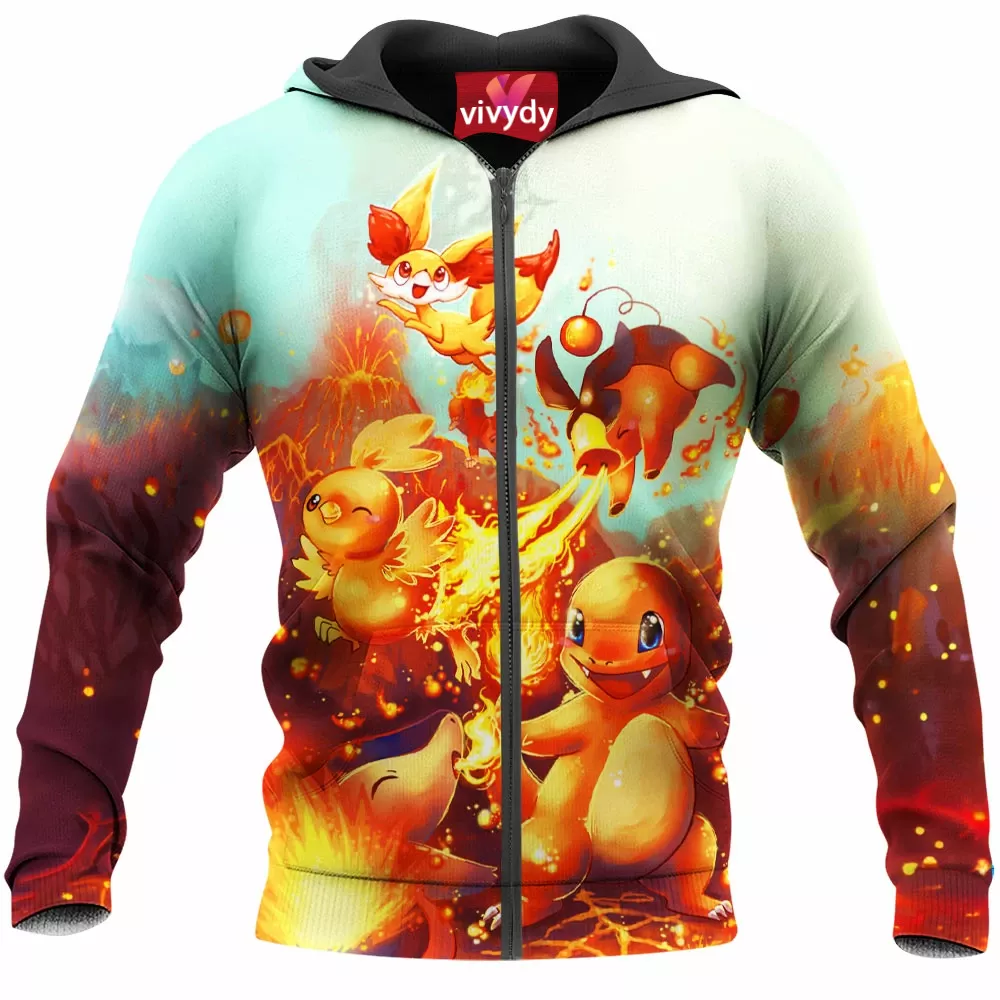 Fire Pokemon Zip Hoodie