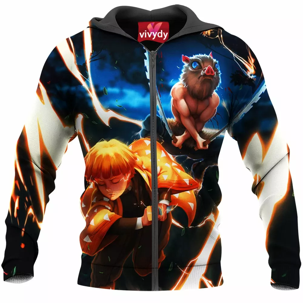 Zenitsu And Inosuke Zip Hoodie