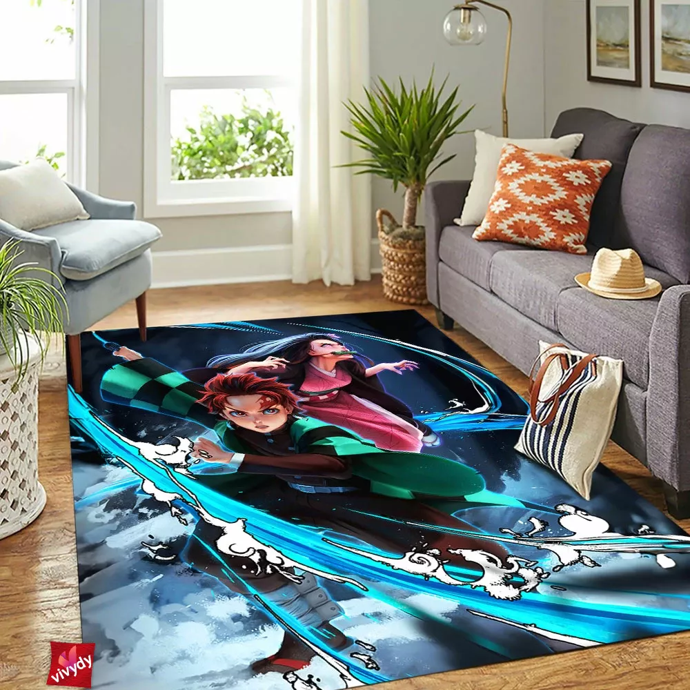 Tanjiro And Nezuko Rectangle Rug