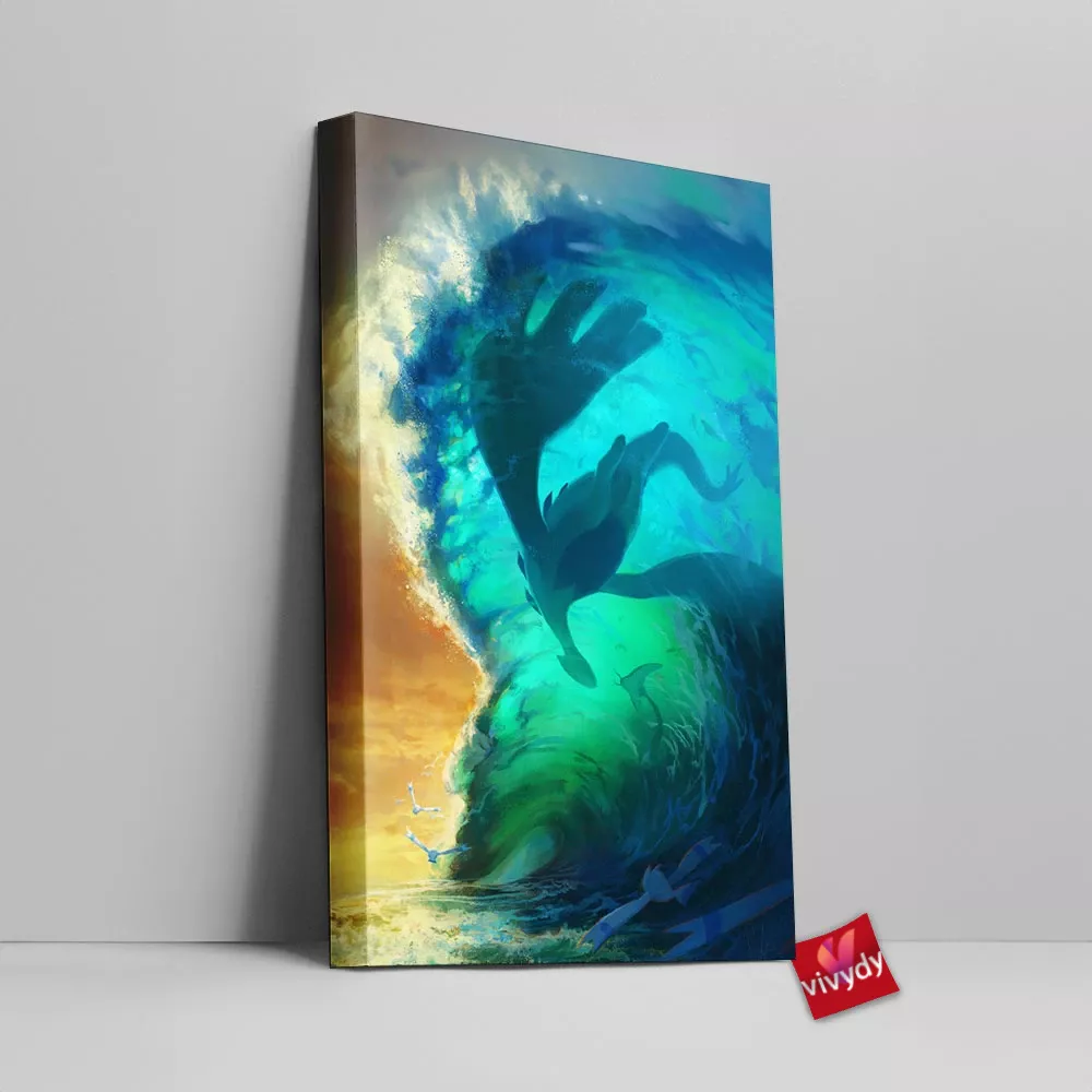 Lugia In The Ocean Canvas Wall Art