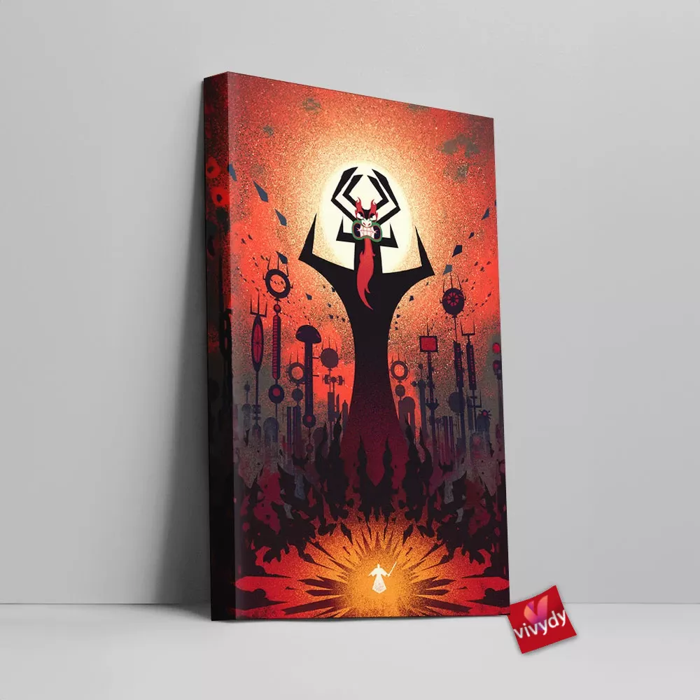 Samurai Jack And Aku Canvas Wall Art