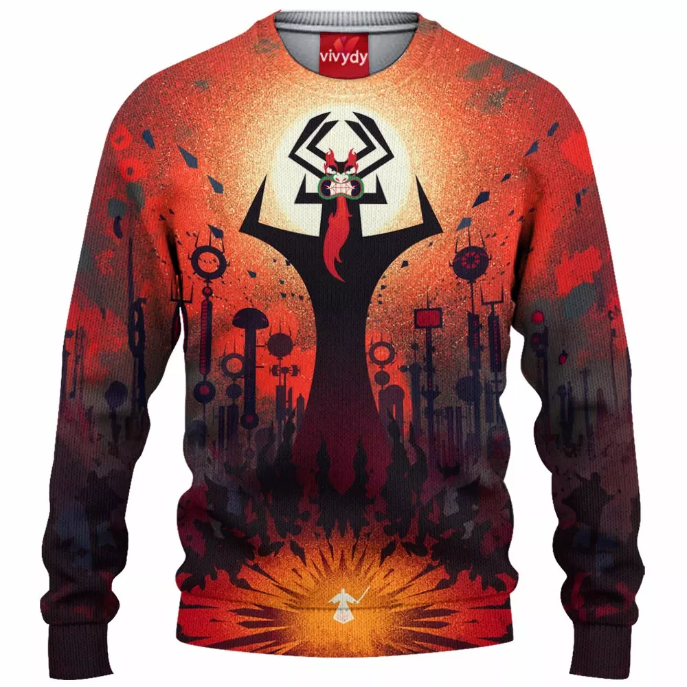 Samurai Jack And Aku Knitted Sweater