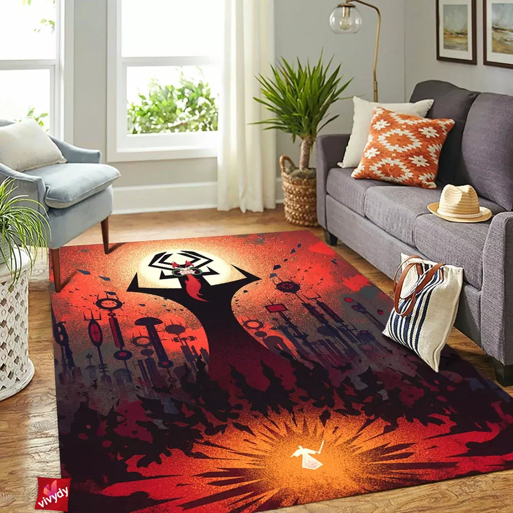 Samurai Jack And Aku Rectangle Rug